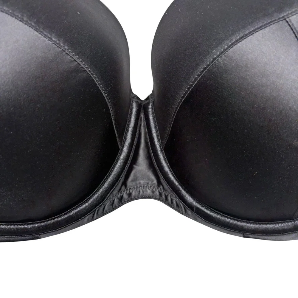 Cacique Womens Bra 44C Black Push Up Padded Underwire Romantic Sexy